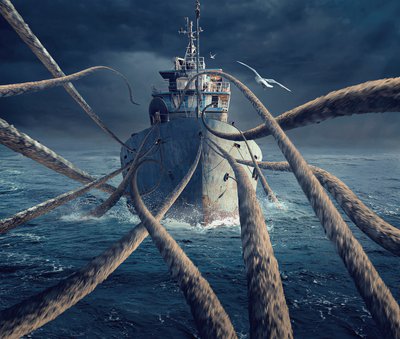 Krakens angrepp på skeppet av Sulaiman Almawash