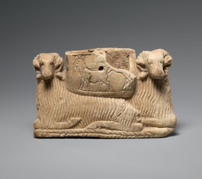 Fartyg som stöds av två kolvar, c. 2600–2500 f.Kr. (gipsalabaster) av Sumerian Sumerian