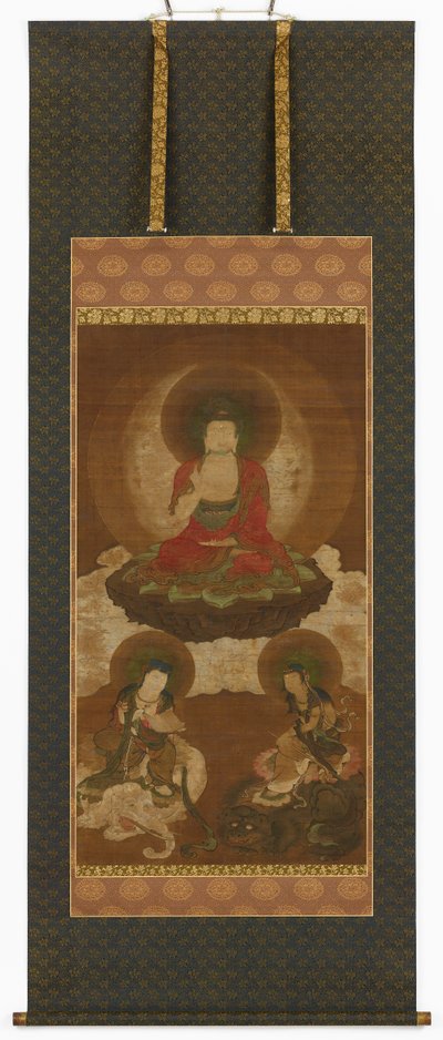 Buddhistisk triad: Sakyamuni, Manjusri och Samantabhadra, Edo-perioden, mitten av 1600- och början av 1700-talet. av Sumiyoshi Gukei
