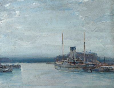 Twilight, ca 1910 (olja på panel) av Sunderland Rollinson
