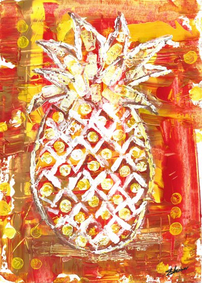 Livfull tropisk ananas av Sunet Theron
