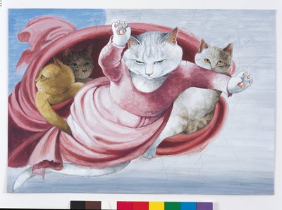 Illustration från Cats Galore! Ett kompendium över kultiverade katter (pub. 2015) av Susan Herbert