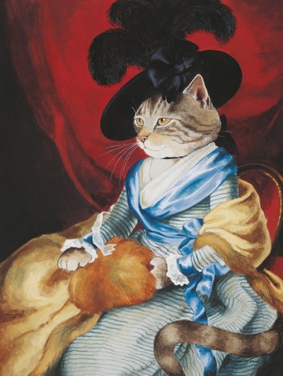 Illustration från Cats Galore! Ett kompendium över kultiverade katter (pub. 2015) av Susan Herbert