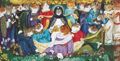 Illustration från Cats Galore! Ett kompendium över kultiverade katter (pub. 2015) av Susan Herbert