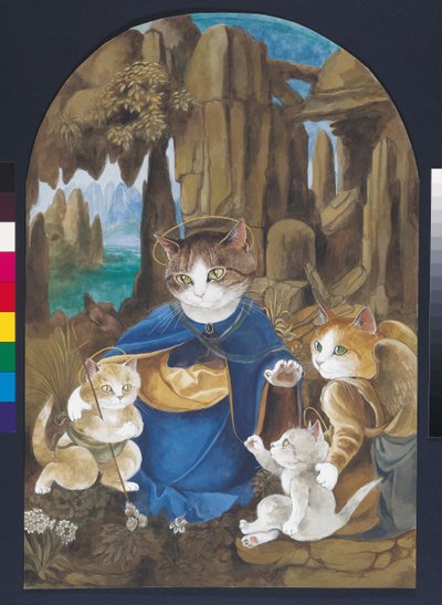 Illustration från Cats Galore! Ett kompendium över kultiverade katter (pub. 2015) av Susan Herbert