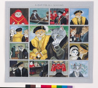 Illustration från Cats Galore! Ett kompendium över kultiverade katter (pub. 2015) av Susan Herbert