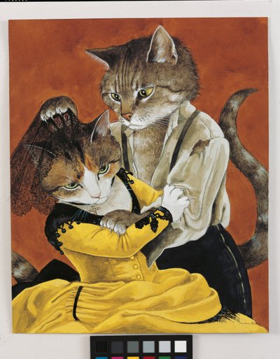 Illustration från Cats Galore! Ett kompendium över kultiverade katter (pub. 2015) av Susan Herbert