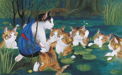 Illustration från Cats Galore! Ett kompendium över kultiverade katter (pub. 2015) av Susan Herbert