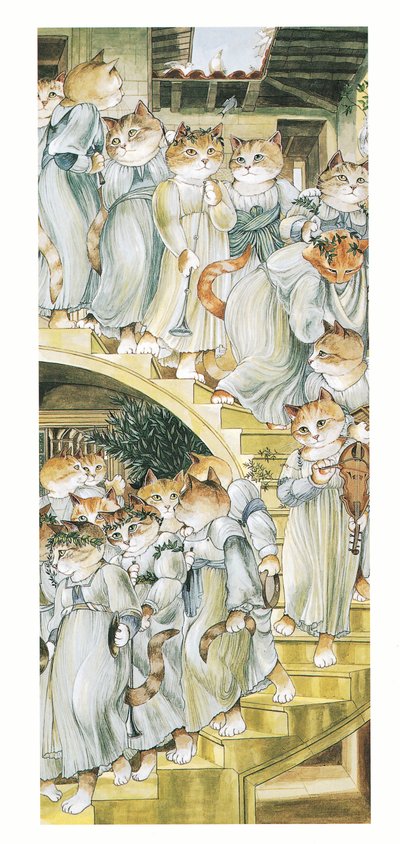 Illustration från Pre-Raphaelite Cats (publicerad 1999) av Susan Herbert