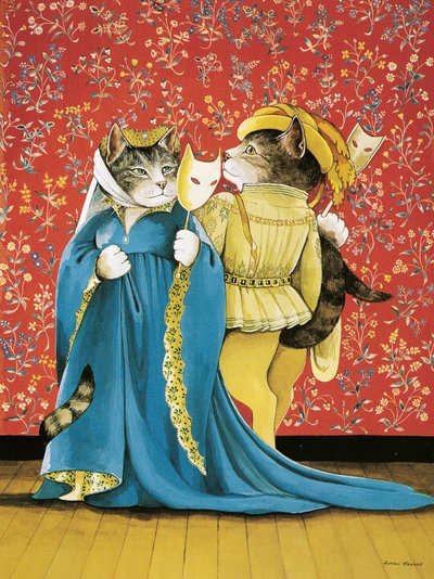 Illustration från Shakespeare Cats: Poster Book (publicerad 2016) av Susan Herbert