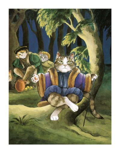 Illustration från Shakespeare Cats: Poster Book (publicerad 2016) av Susan Herbert