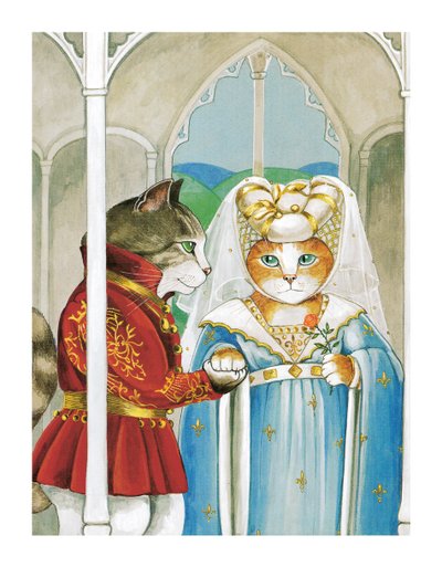Illustration från Shakespeare Cats: Poster Book (publicerad 2016) av Susan Herbert