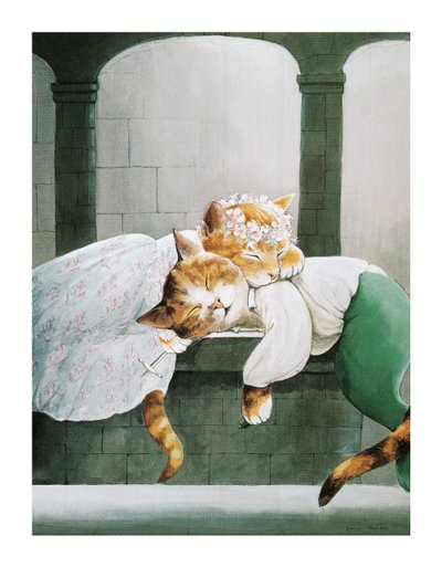 Illustration från Shakespeare Cats: Poster Book (publicerad 2016) av Susan Herbert