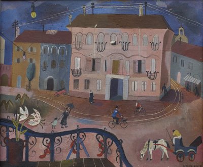 Street Scene (olja på duk) av Suzanne Cooper