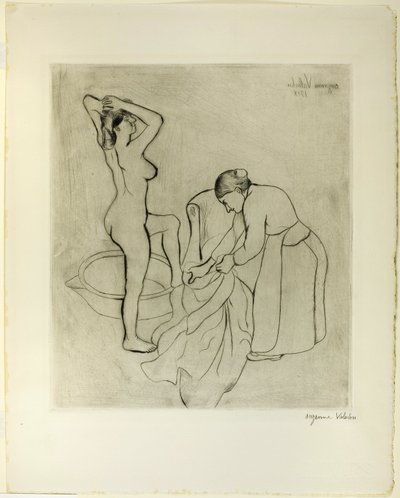 Kvinna med stora bröst och gammal kvinna av Suzanne Valadon