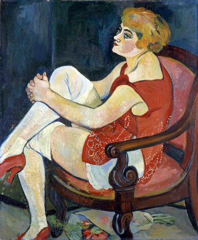 Kvinna med vita strumpor, 1924. av Suzanne Valadon