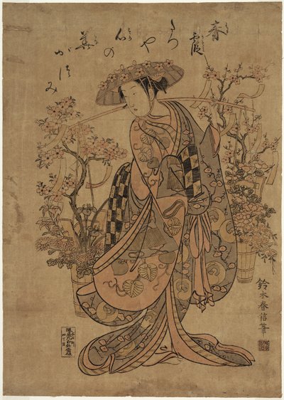 En blomsterförsäljare av Suzuki Harunobu