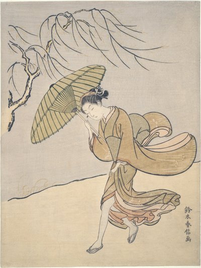 En blåsig dag på sommaren av Suzuki Harunobu