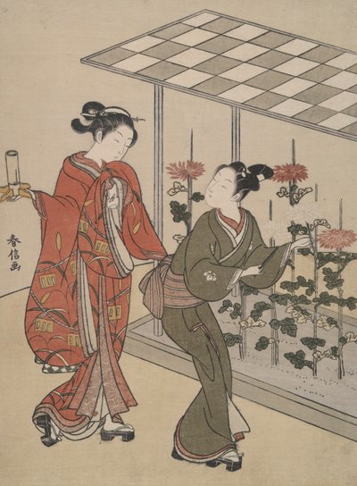 Krysantemum visning av Suzuki Harunobu