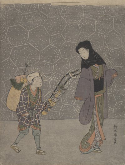 Demonkrossande båge, ca. 1765., ca. 1765. av Suzuki Harunobu