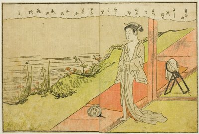 Dubbelsidig illustration från Vol. 1 av "Picture Book of Spring Brocades (Ehon haru no nishiki)" av Suzuki Harunobu