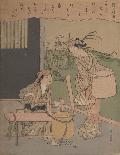 Dikt av Henjo Sojo, ca. 1766, ca. 1766. av Suzuki Harunobu
