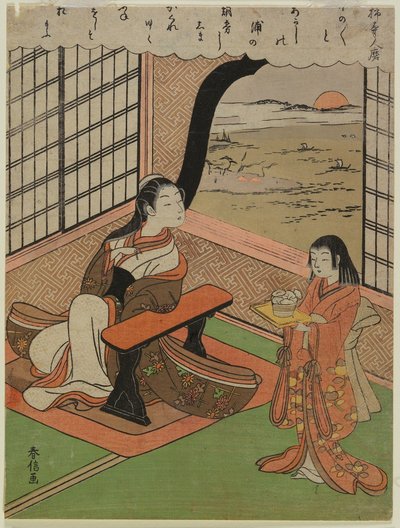 Dikt av Kakinomoto Hitomaro av Suzuki Harunobu
