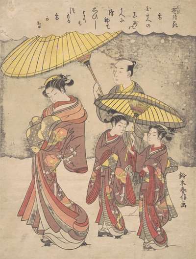 Snö, ca. 1769., ca. 1769. av Suzuki Harunobu