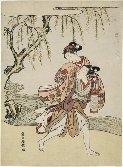 The Elopement (parodi på Akutagawa-avsnittet från "Tales of Ise") av Suzuki Harunobu