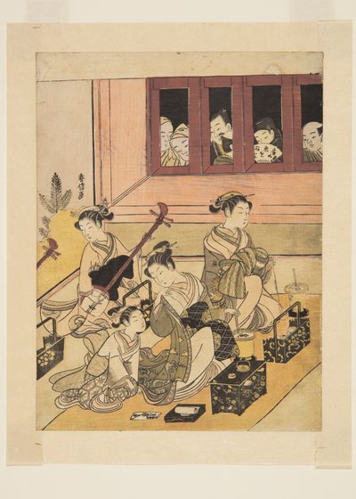 The Watchers and the Watched (trätryck i färg) av Suzuki Harunobu