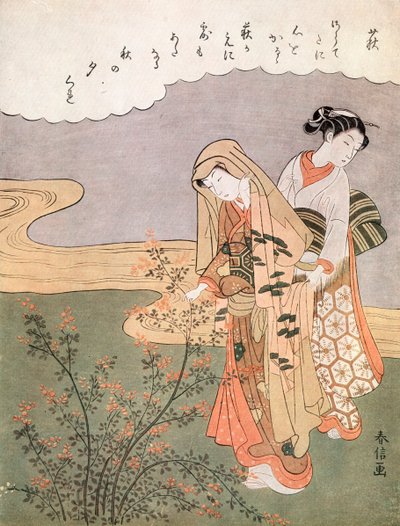 Ung dam och piga, c1745-1770. av Suzuki Harunobu