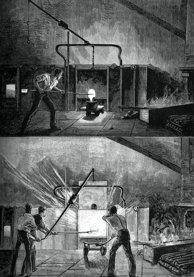 Pölar på jobbet, c1880. av Swain