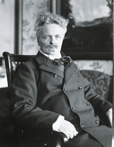 August Strindberg i sitt hus i Stockholm (s/v bild) av Swedish Photographer