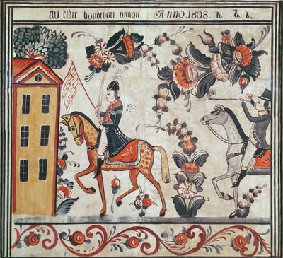 Napoleons flykt, 1808 (wc på papper) av Swedish School