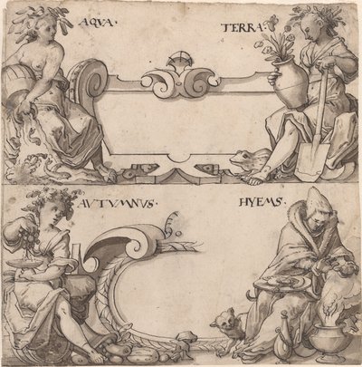 Vatten och jord/Höst och vinter av Swiss 16th Century