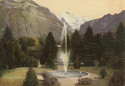 Bernese Oberland: Interlaken, Kurgarten (färgat foto) av Swiss Photographer