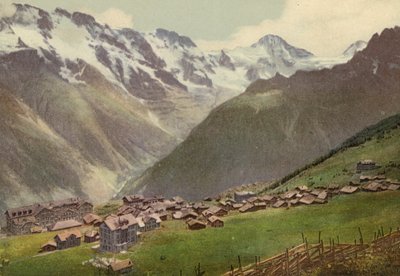 Bernese Oberland: Murren, total vy (färgad bild) av Swiss Photographer