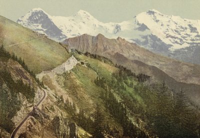 Berner Oberland: Schynige Platte, järnvägslinje (färgad bild) av Swiss Photographer