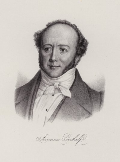 Albert Bitzius, schweizisk romanförfattare som skrev under pennnamnet, Jeremias Gotthelf (gravyr) av Swiss School