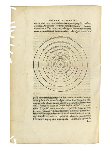 "On the Revolutions of the Coelestium" av Nicolaus Copernicus och "The Narratio Prima de Libris Revolutionum Nicolai Copernici" av Georg Johan Rheticus, två verk i en volym, Basel, 1566-67 av Swiss School