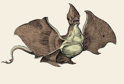 Fantastiskt havsmonster, illustration från 