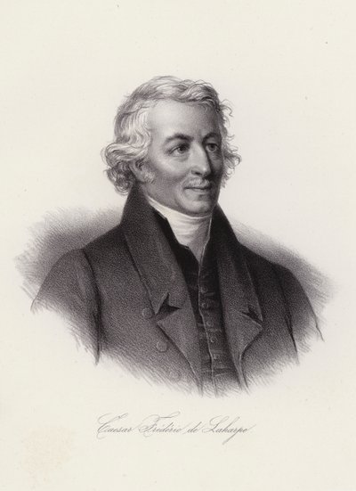 Frederic-Cesar de La Harpe, schweizisk politisk ledare och personlig lärare till Alexander I av Ryssland (gravyr) av Swiss School