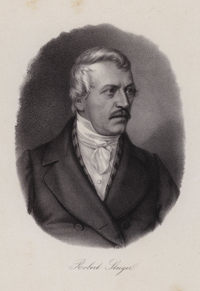 Jakob Robert Steiger, schweizisk politiker och ordförande för det schweiziska nationella rådet (gravyr) av Swiss School