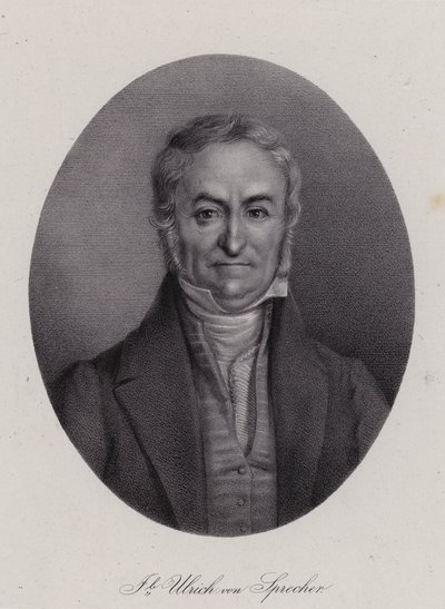 Jakob Ulrich Sprecher von Bernegg, schweizisk politiker (gravyr) av Swiss School