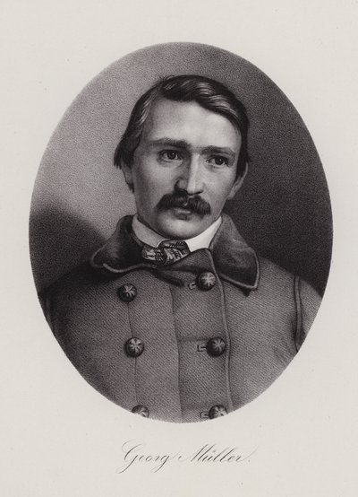 Johann Georg Mueller, schweizisk arkitekt och målare (gravyr) av Swiss School