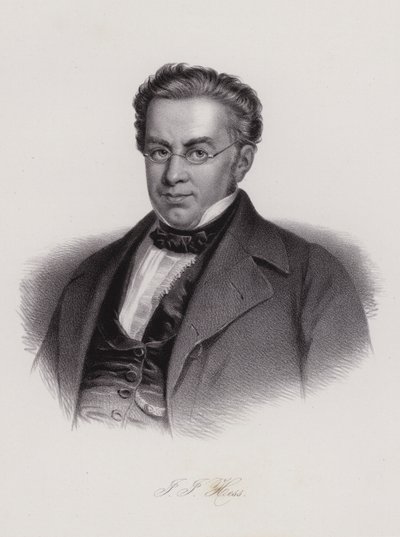 Johann Jakob Hess, schweizisk jurist och politiker (gravyr) av Swiss School
