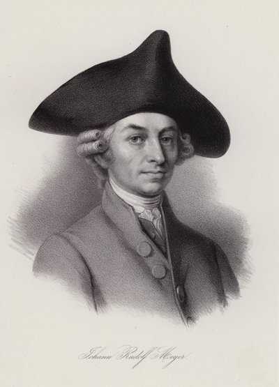 Johann Rudolf Meyer, schweizisk sidenbandstillverkare och filantrop (gravyr) av Swiss School