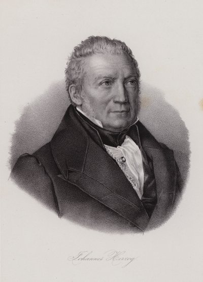 Johannes Herzog Von Effingen, schweizisk politiker och entreprenör (gravyr) av Swiss School
