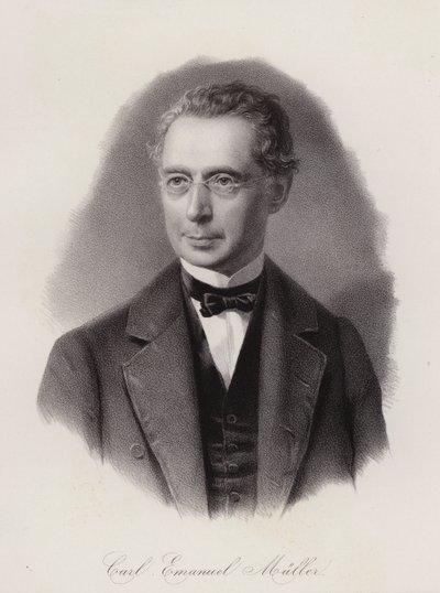Karl Emanuel Muller, schweizisk civilingenjör och politiker (gravyr) av Swiss School