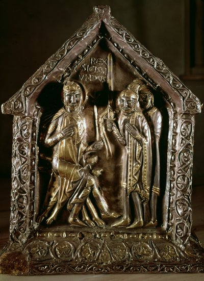 Reliquiekista för S:t Sigismunds söner, 1100-1300-tal (guld och silver) av Swiss School